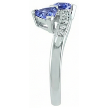Toi et Moi Trillion Tanzanite And Round Natural Earth Mined DIAMOND ( NOT LAB GROWN )s Ring 2.50 Carats Gold