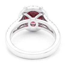 Tourmaline And Natural Earth Mined Diamonds 9 Carats Engagement Ring Gold White 14K