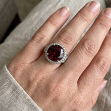 Tourmaline And Natural Earth Mined Diamonds 9 Carats Engagement Ring Gold White 14K