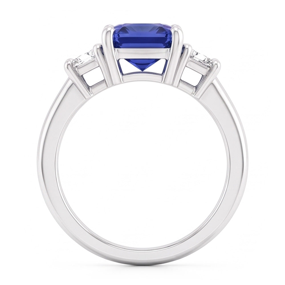 Trapezoid Natural Earth Mined Diamond 3 Stone Radiant Shaped Ring Jewellery 2.50 Carats