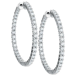 Trendy 7ct Genuine Diamond Hoops