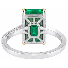 Precious Stone Ring 14K Two Tone Gold with Emerald – profile view