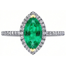 Colombian Emerald Gemstone Ring 2.50-ct 14K Two Tone Gold – angle view