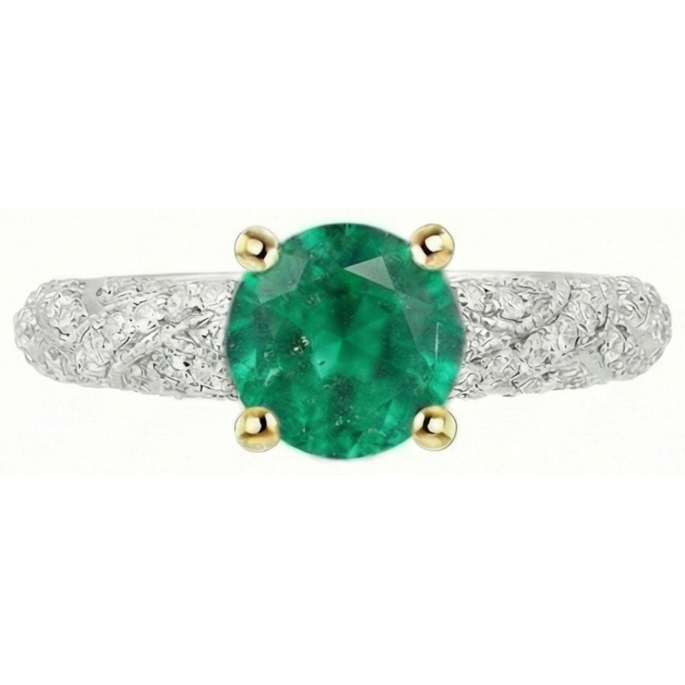 Premium Fine Emerald Precious Stone Ring 1.50 ct – angle view