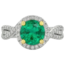 Emerald Precious Stone Ring 2.50-ct Two-Tone 14K Gold – side view