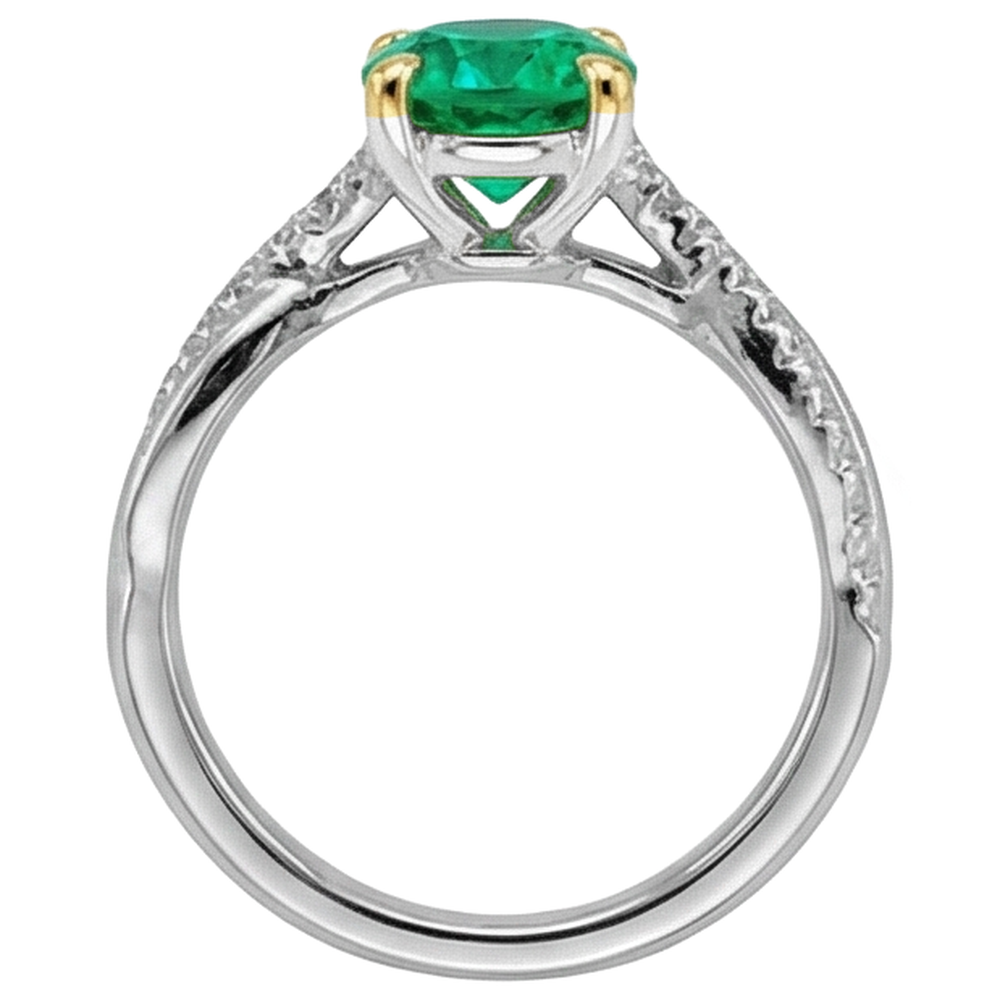 Elegant Colored Stone Ring 2 ct – top view