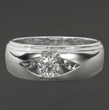 Trendy Mens Ring Real Round Natural Earth Mined Diamond Solitaire