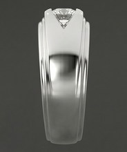 Trendy Mens Ring Real Round Natural Earth Mined Diamond Solitaire