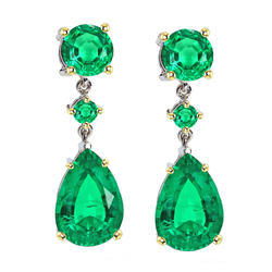 GIA-Certified Gemstone Earring – Fine Emerald 2 ct 14 Karat Two
