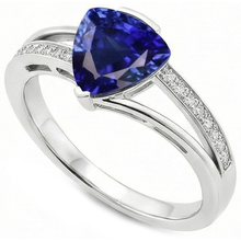Trilliant Cut Sapphire Jewellery Natural Earth Mined Diamond Ring
