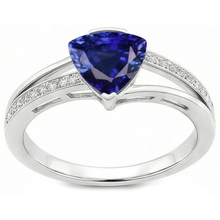 Trilliant Cut Sapphire Jewellery Natural Earth Mined Diamond Ring