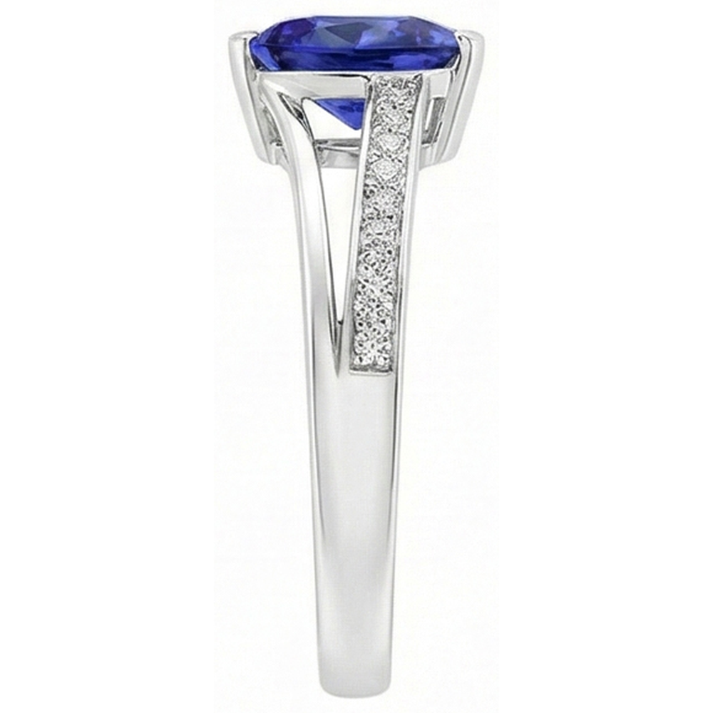 Trilliant Cut Sapphire Jewellery Natural Earth Mined Diamond Ring
