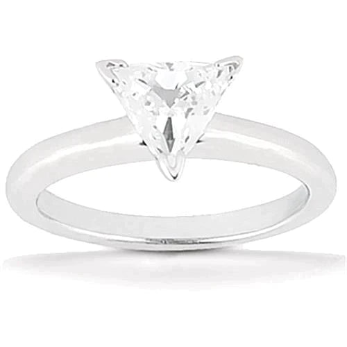 Trilliant Natural Diamond Gold Solitaire Ring