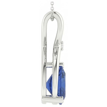 Royal Blue Sapphire Precious Stone Pendant 2.50-ct 14K White Gold – profile view