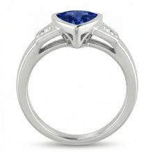 Trillion Ceylon Blue Sapphire Natural Earth Mined DIAMOND ( NOT LAB GROWN )s Engagement Ring 1.25 Ct New