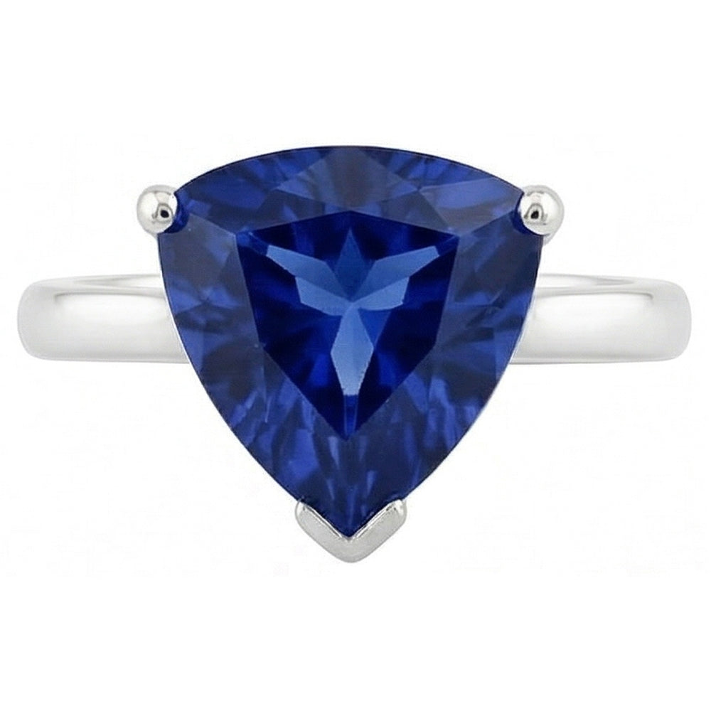 Trillion Cut Gemstone Solitaire Ring