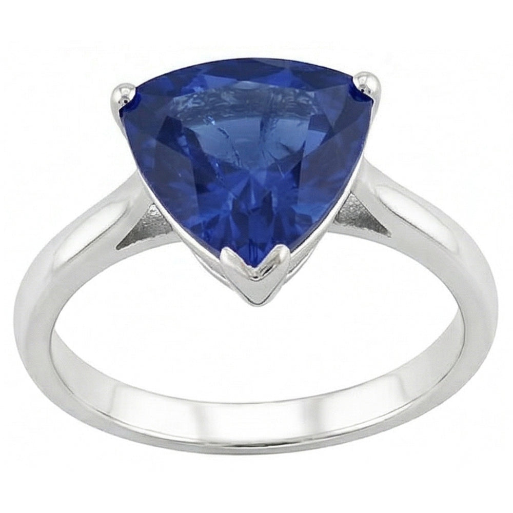Trillion Cut Gemstone Solitaire Ring