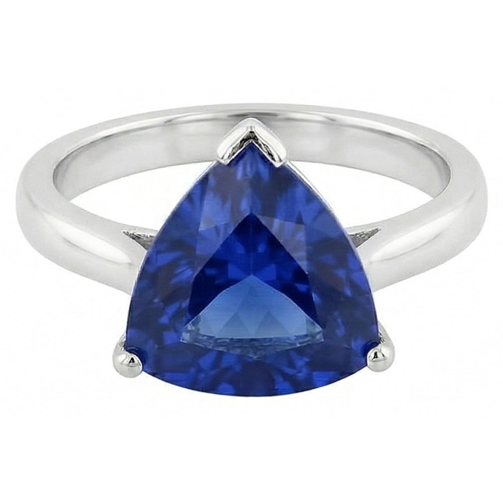 Trillion Cut Gemstone Solitaire Ring