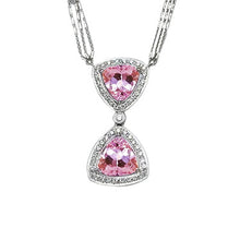 Trillion Cut Pink Kunzite And Diamond 14K White Gold Pendant 23 Ct.