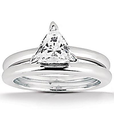 Trillion Cut Real Diamond Solitaire Ring