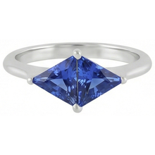 natural trillion sapphire 2ct ring side angle