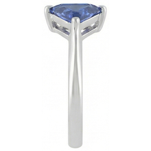 natural trillion sapphire 2ct ring top view