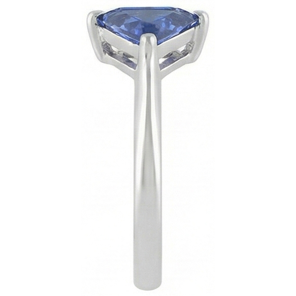 natural trillion sapphire 2ct ring top view