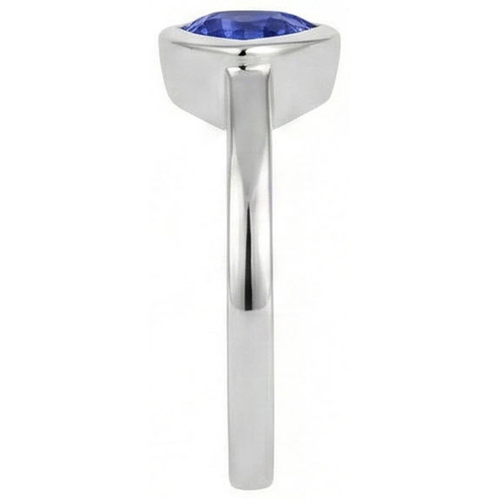 Trillion Cut Sapphire Ring In Bezel Set