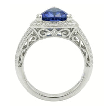 Trillion Gemstone Ring Antique Style Ceylon Sapphire 1.50 Carats Gold