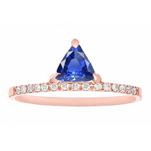 Trillion Gemstone Ring Prong Set Blue Sapphire 1.50 Carats Natural Earth Mined Diamonds
