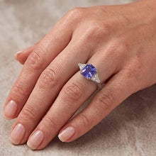 Trillion Natural Earth Mined Diamond 3 Stone Ring 2.50 Carats Double Prong Ceylon Sapphire