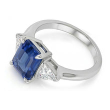 natural emerald sapphire 2.50ct ring side angle