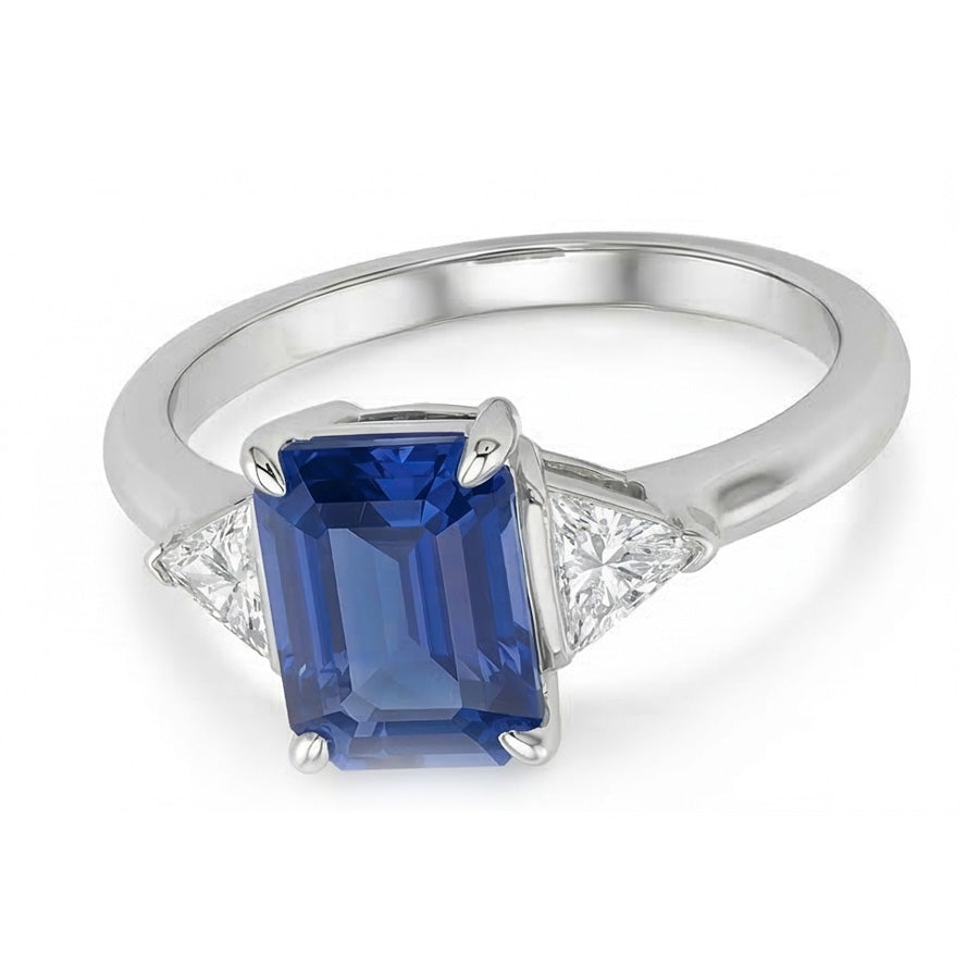 natural emerald sapphire 2.50ct ring close up detail