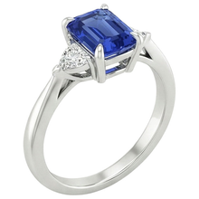 Trillion Natural Earth Mined Diamond & Ceylon Sapphire Emerald 3 Stones Ring 3.25 Carats