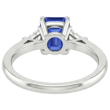 Trillion Natural Earth Mined Diamond & Ceylon Sapphire Emerald 3 Stones Ring 3.25 Carats