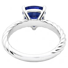 Trillion Solitaire Ring Rope Style Deep Blue Sapphire 1 Carat