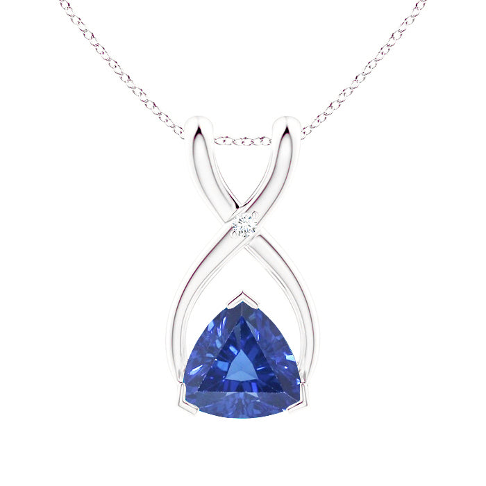 Royal Blue Sapphire Precious Stone Pendant 2.50-ct 14K White Gold – main view