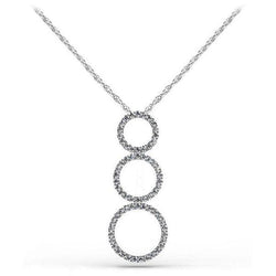 Triple 8 Ct Round Cut Natural Diamonds Circle Pendant Necklace White Gold 14K
