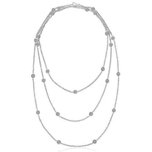 Triple Chain 18” Yard Of 8.75 Ct Natural Diamonds Necklace