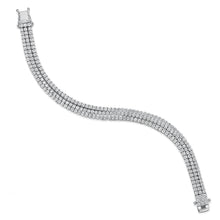 Triple Row 6.60 Carats Small Real Round Diamonds Tennis Bracelet WG 14K