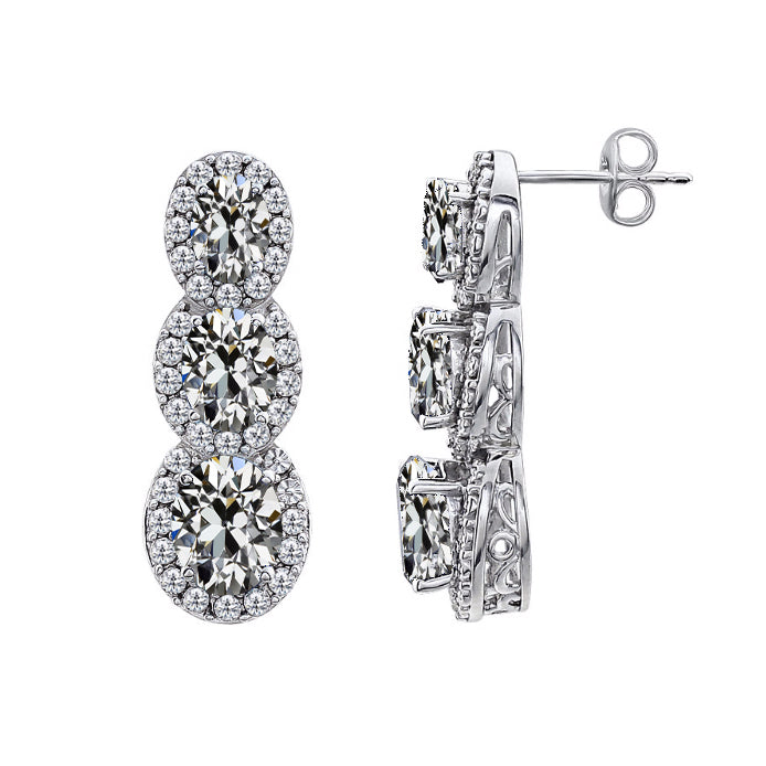Earth-Mined Fine Diamond Dangle 1 ct 14 Karat White Gold – main view
