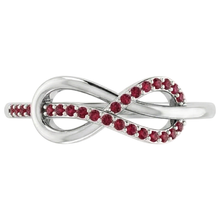 Twisted Ruby Infinity Ring White Gold 14K 1.25 Carats