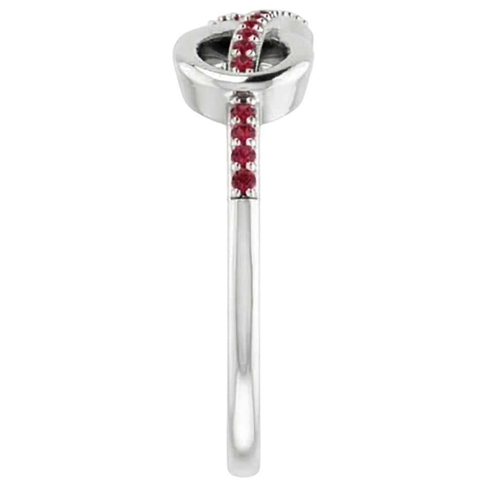 Twisted Ruby Infinity Ring White Gold 14K 1.25 Carats