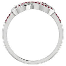 Twisted Ruby Infinity Ring White Gold 14K 1.25 Carats