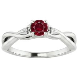 Natural Ruby Ring 1.50ct - White Gold 14K