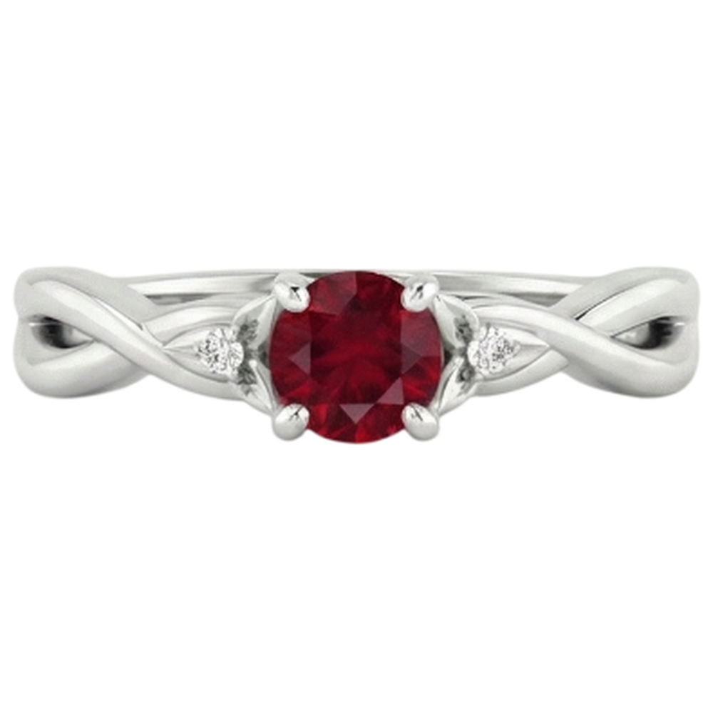 natural round ruby 1.50ct ring side angle