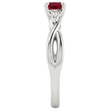 natural round ruby 1.50ct ring profile view