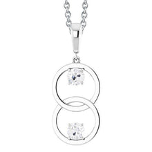 Two Stone Old Mine Cut Genuine Diamond Pendant 1 Carat White Gold 14K