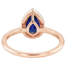 Two Tone Ceylon Pear Sapphire Natural Earth Mined Diamond Engagement Ring 6 Carats New