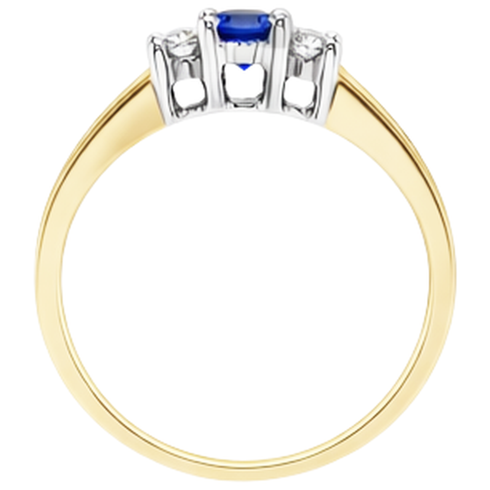 Two Tone Engagement Ring 2 Carats Round Natural Earth Mined DIAMOND ( NOT LAB GROWN ) Tanzanite